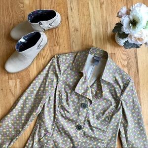 Cute Sigrid Olsen Pink, Yellow, and Tan Raincoat